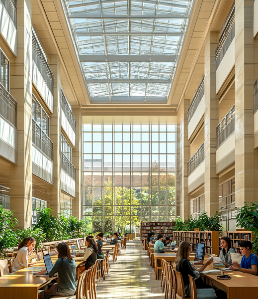 Educational and institutional campus landscape